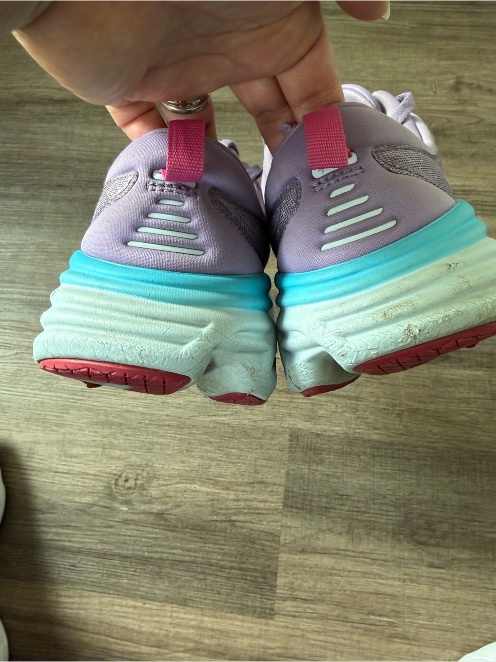 Hoka Women’s Lavender and Aqua Athletic Running Shoes - Picture 4 of 9